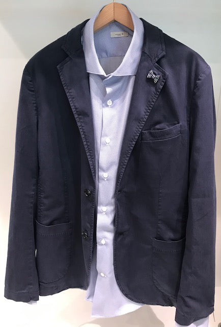 masons giacca cotone blu