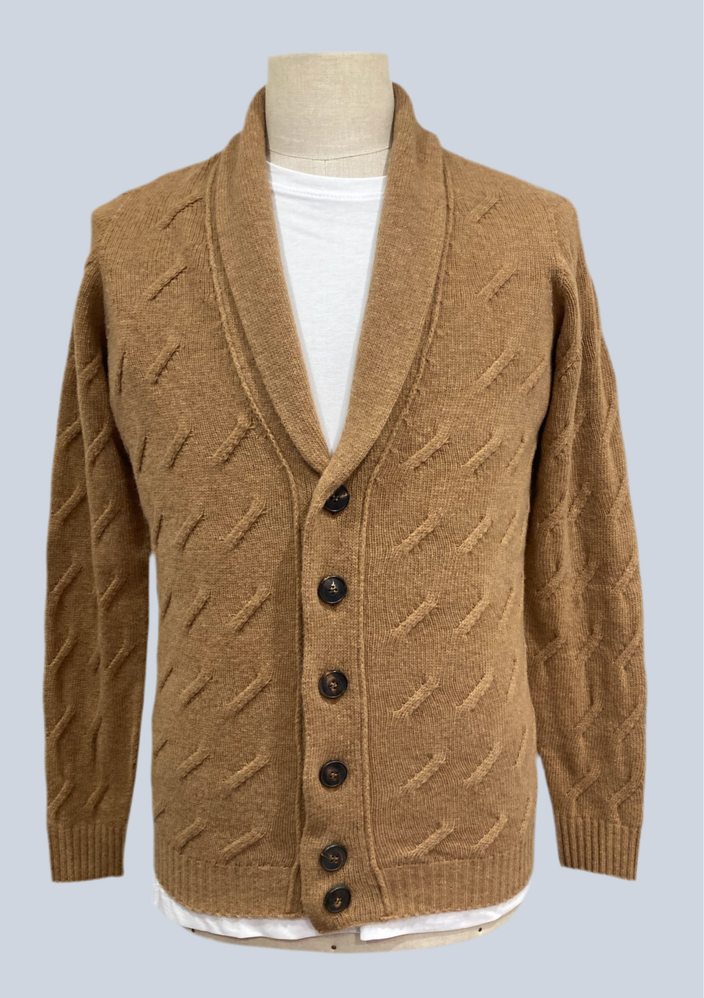 Arsenal cardigan trecce cammello