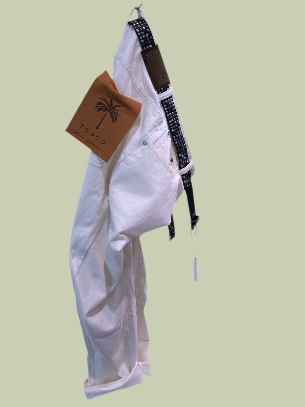Tooco jeans bull denim bianco largo in gamba