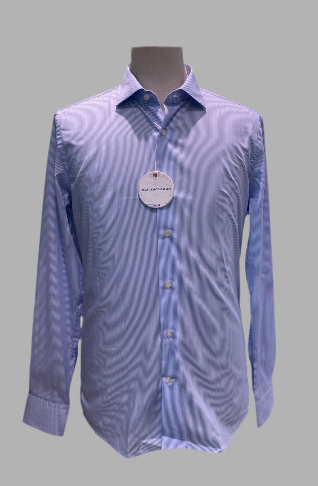 Ognuno la sua camicia microriga azzurra