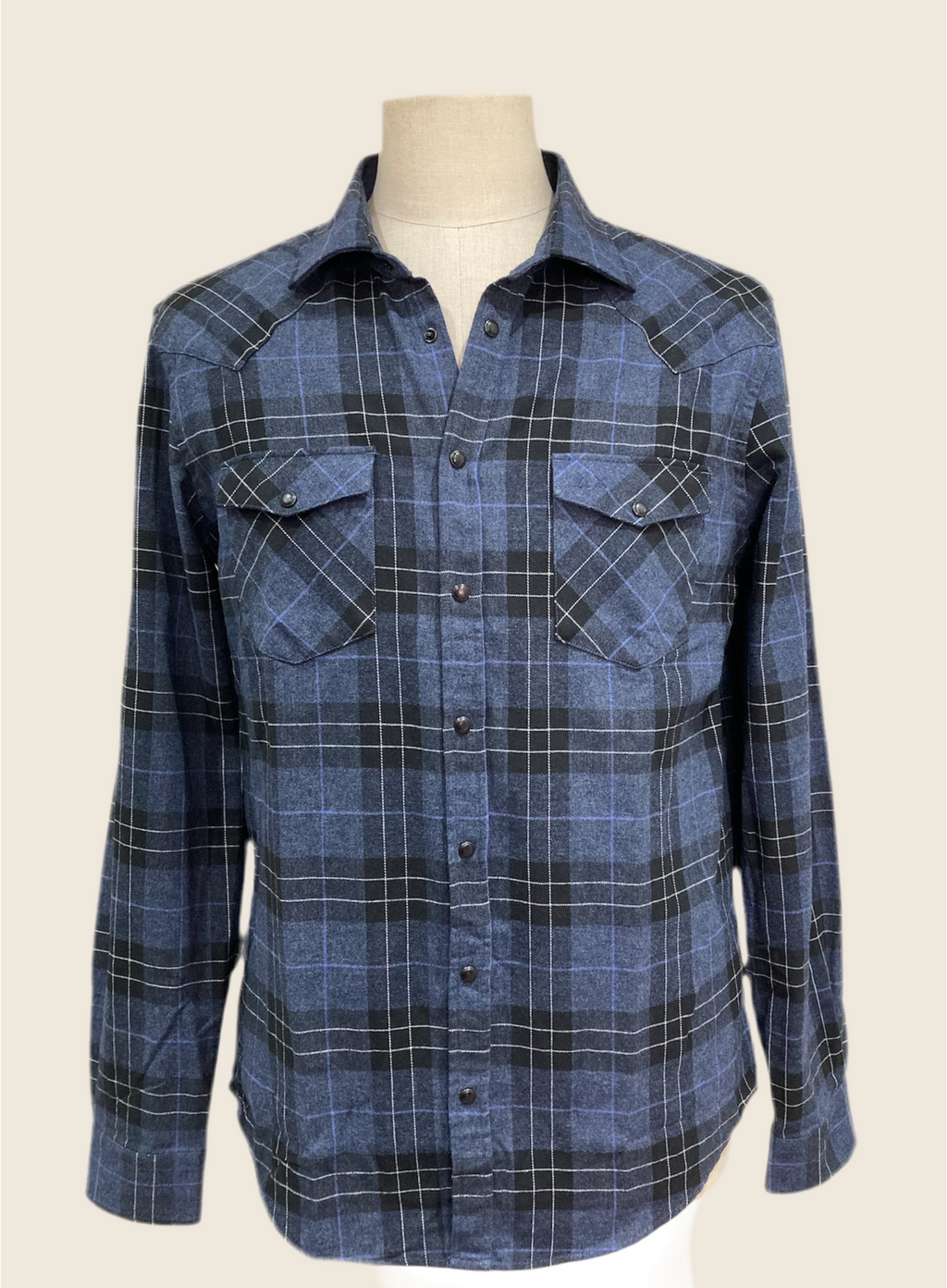 Sun 68 camicia texana a quadri in cotone pesante