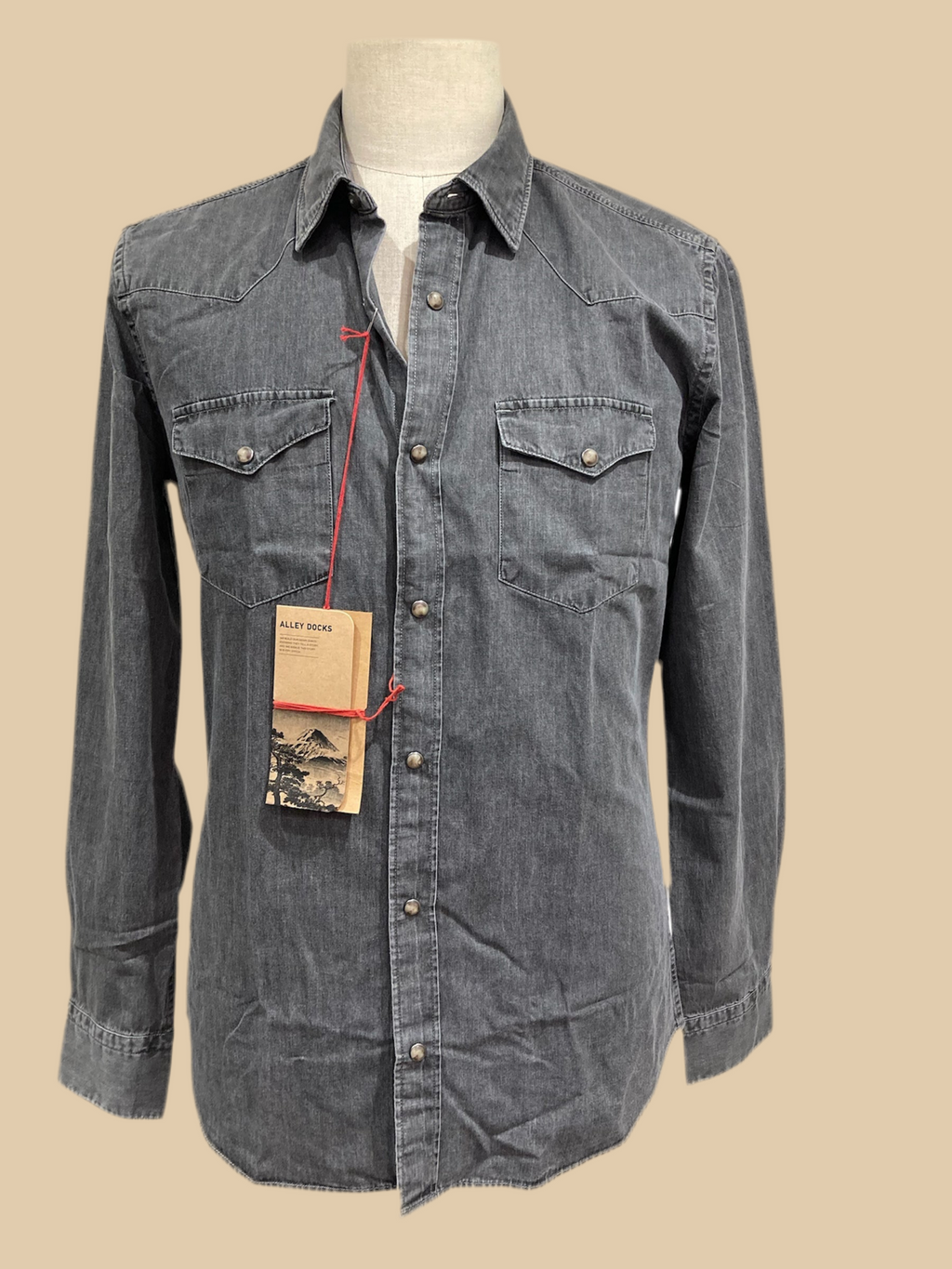Alley dock camicia in jeans dark black