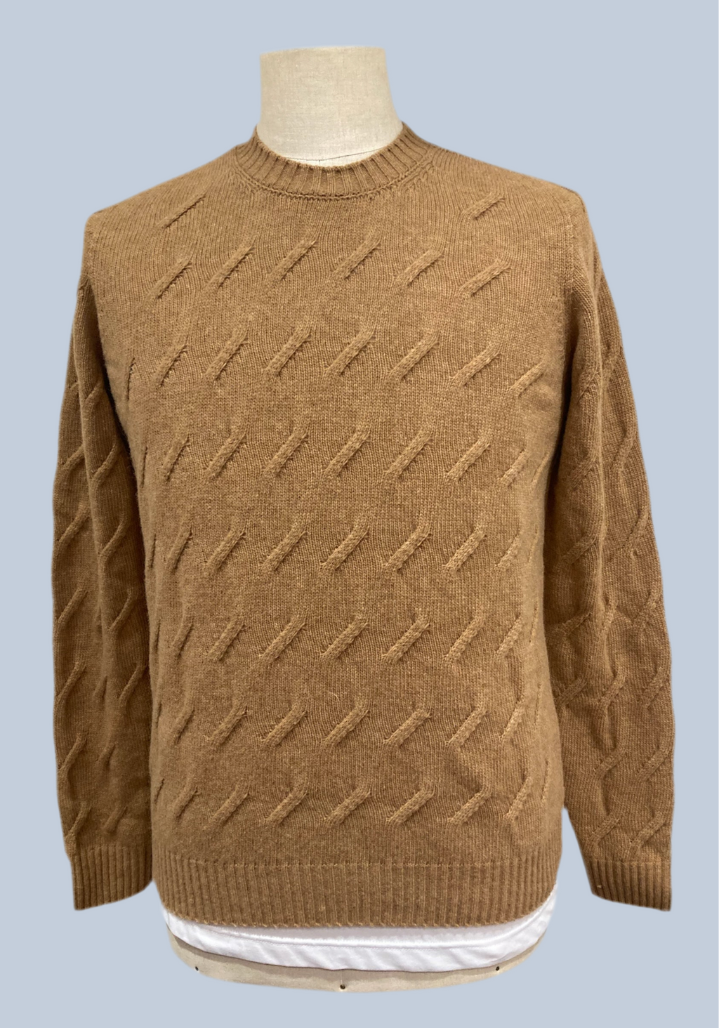 Arsenal maglia girocollo trecce cammello