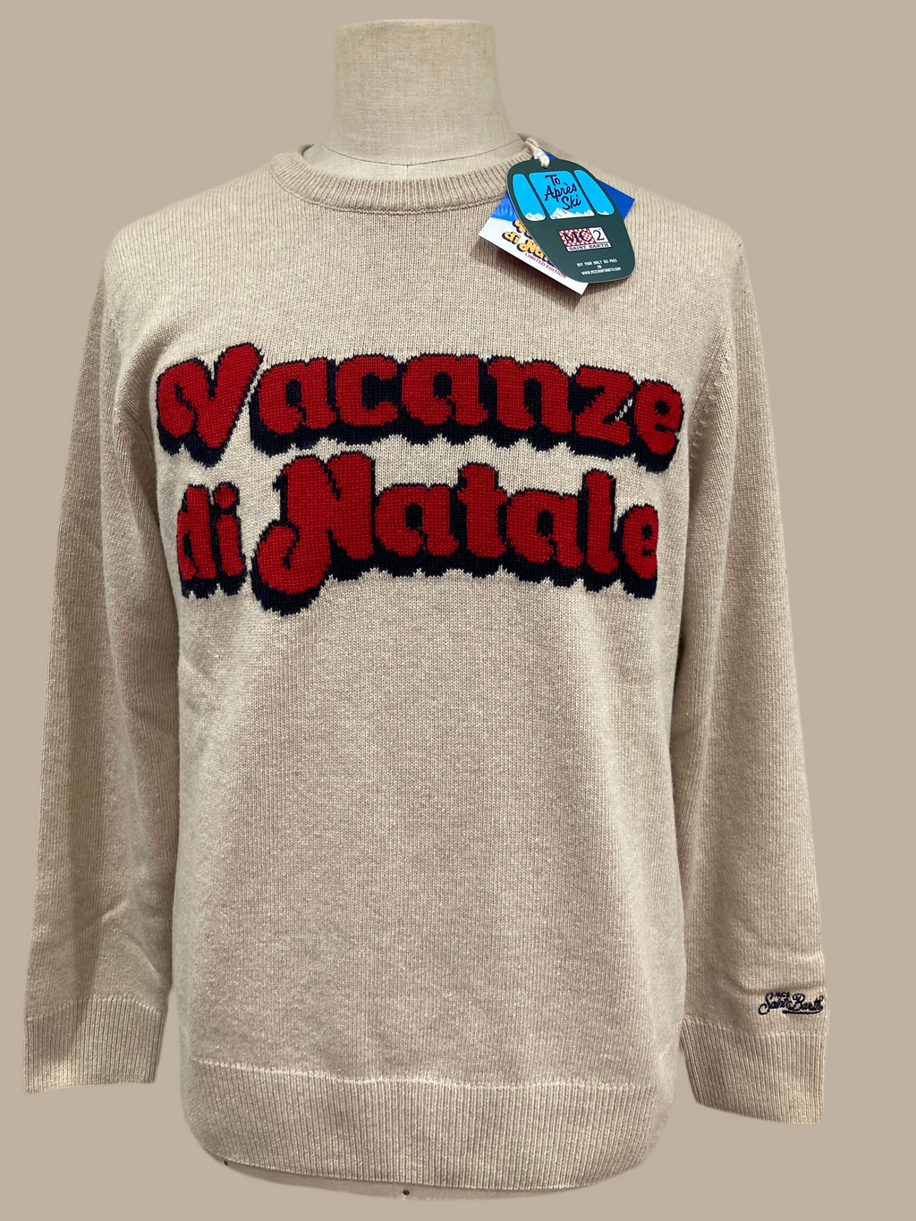 Saint barth maglia heron  beige vacanze di natale