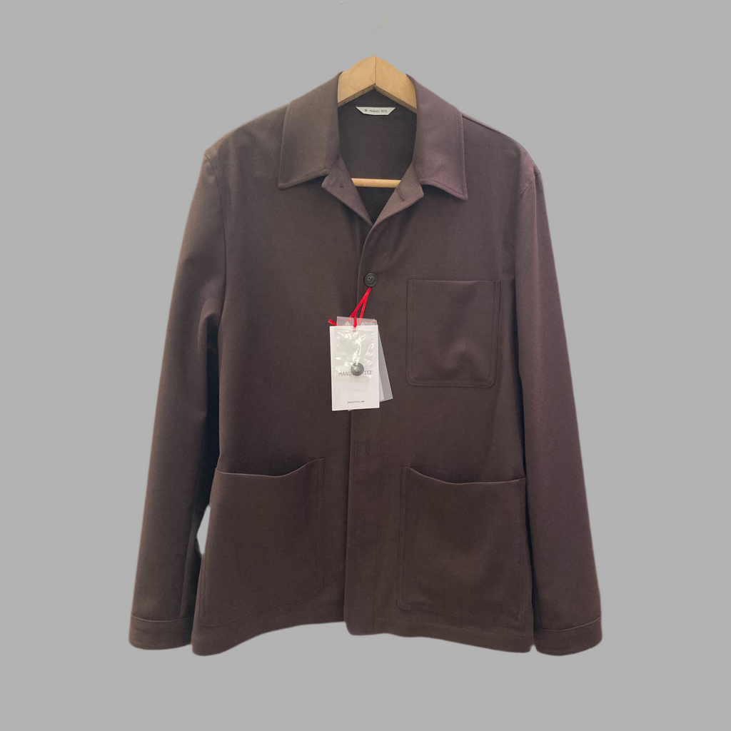 Manuel ritz overshirt marrone in lana merinos