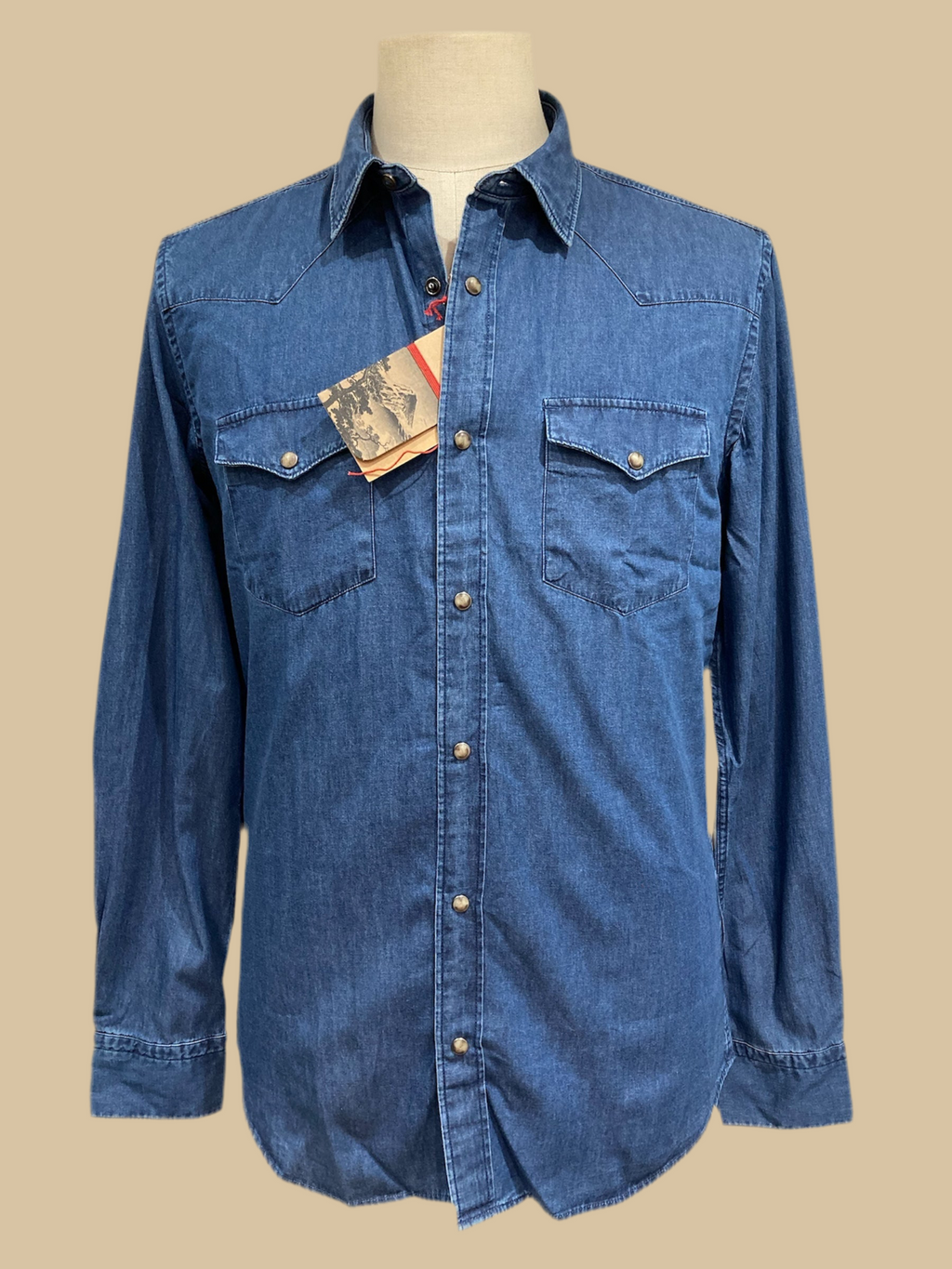 Alley dock camicia in jeans medium blu