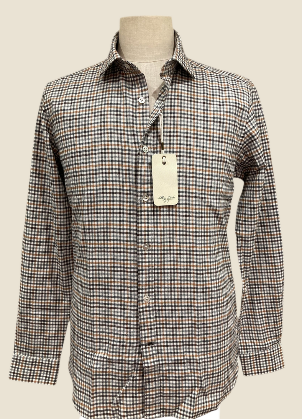 Alley dock camicia in cotone flanella microquadro