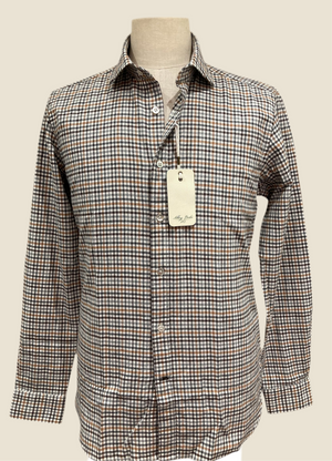 Alley dock camicia in cotone flanella microquadro