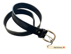Cintura nera uomo in pelle nera 'spazzolata'