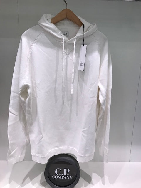 cp company knitwear hooded light terry knited white