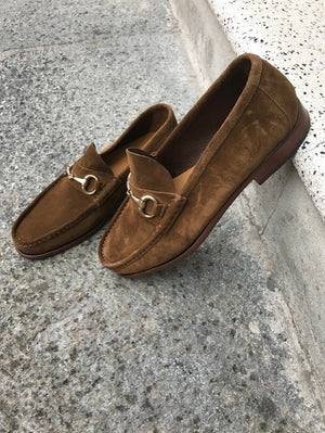 mocassino marrone artigianale fondo cuoio ss23