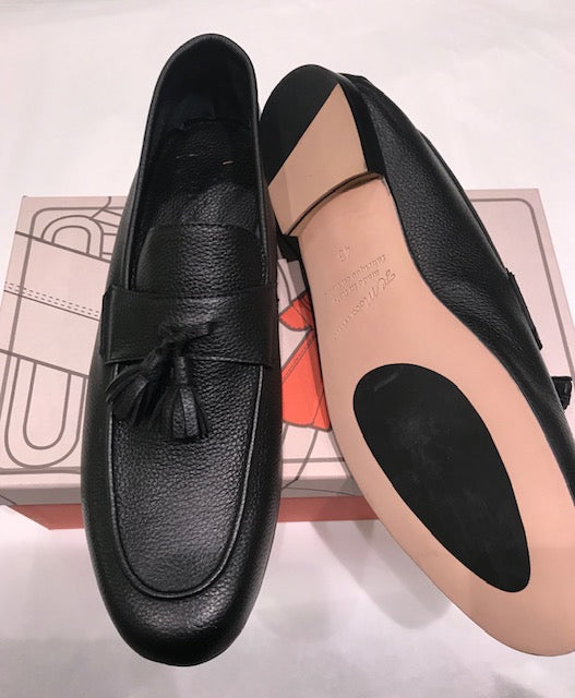 mocassino nero fondo cuoio ss23